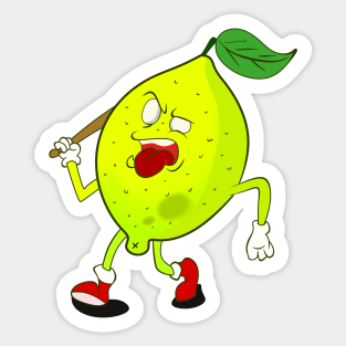 Angry Yellow Lemon Sticker